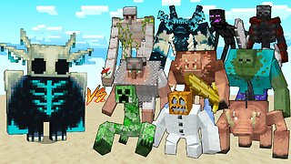 Hollow Warden Vs All Mutants / Minecraft Mob Battle