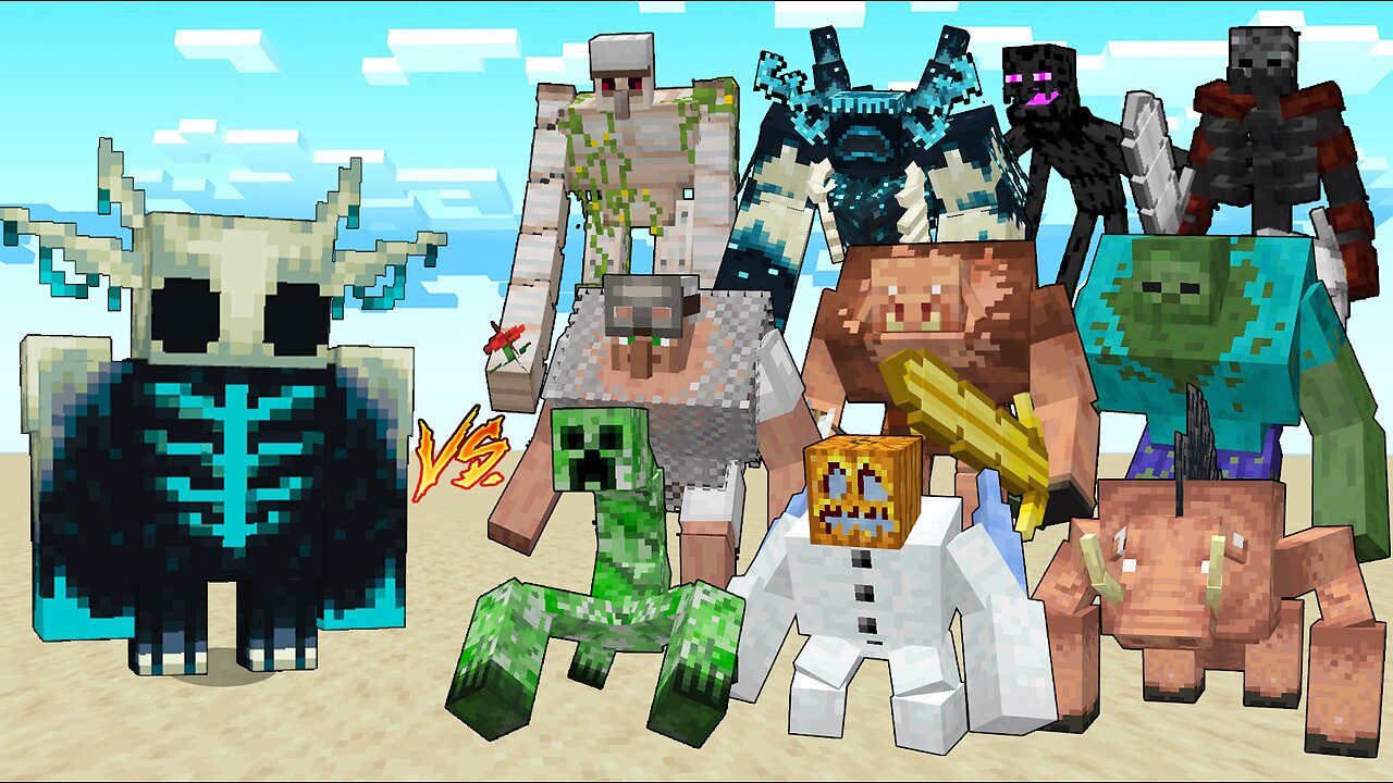 Hollow Warden Vs All Mutants / Minecraft Mob Battle