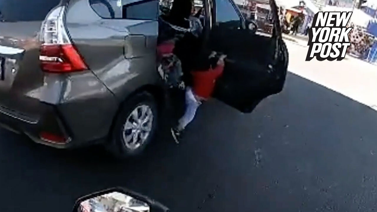 Boy hangs on for dear life after falling out of Toyota SUV