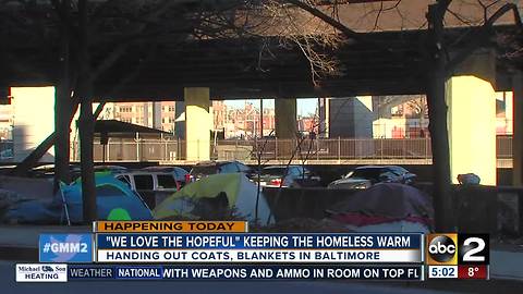 "We Love The Hopeful" keeping the homeless warm in Baltimore