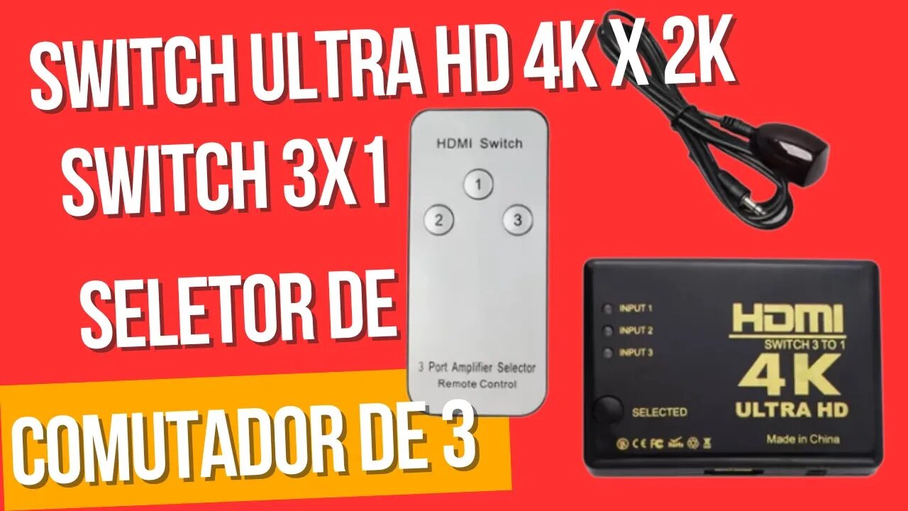 Switch Ultra Hd 4k X 2k Switch 3x1 Seletor De Comutador De 3