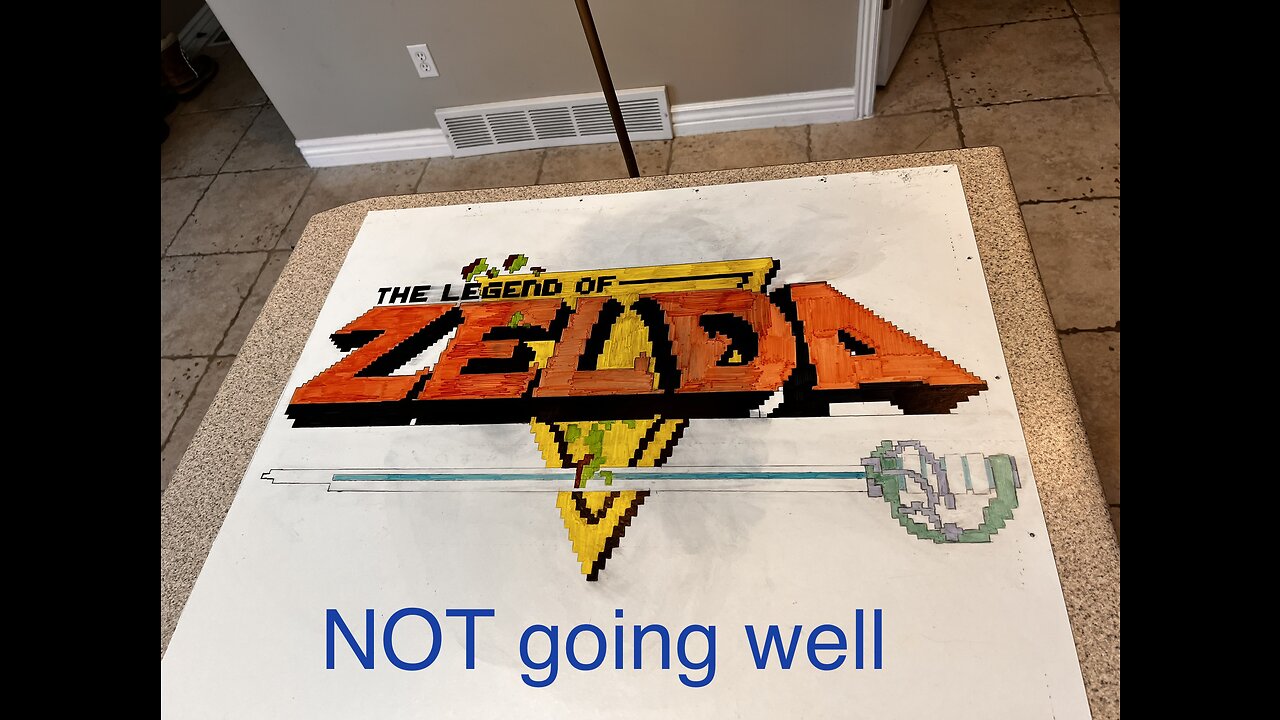 Drawing poster size Zelda for the playroom (struggling)