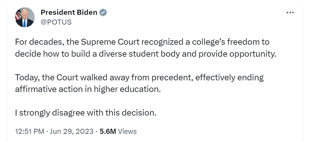 BIDEN RESPONSE Supreme Court decision on student loan relief