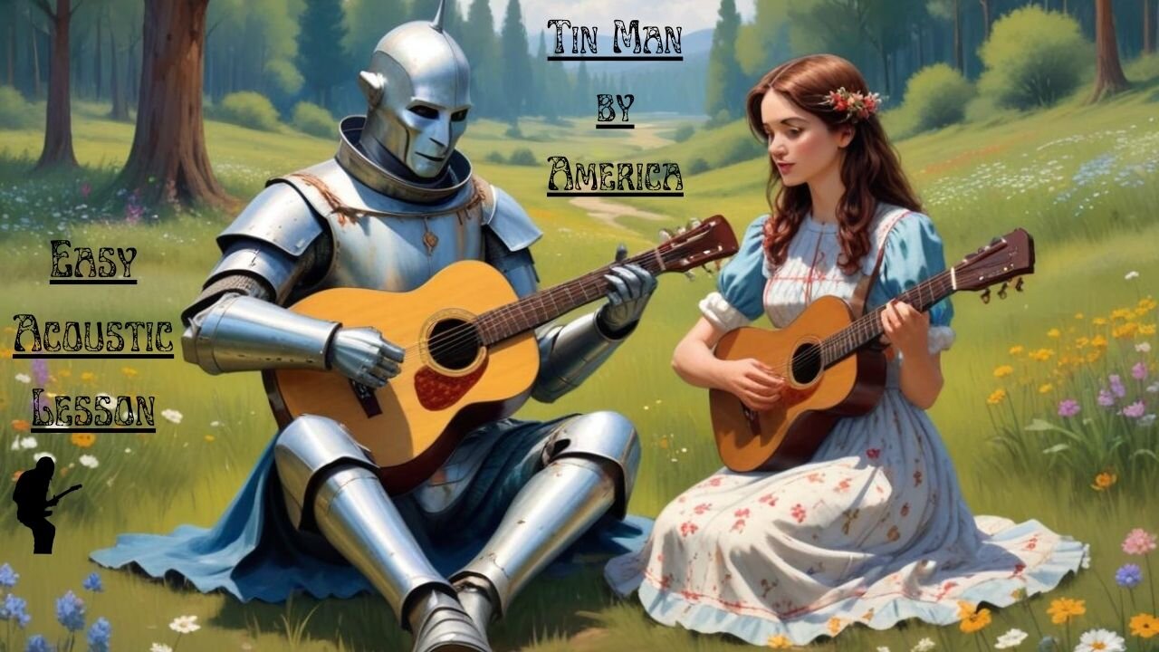 Acoustic Lesson - America : Tin Man - DGCFAD Guitar