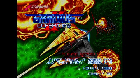 Gradius II Arcade Game, Konami 1988, longplay