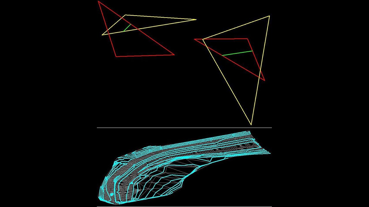 AutoLisp source code for the intersection of 2 3DFACE and contour lines