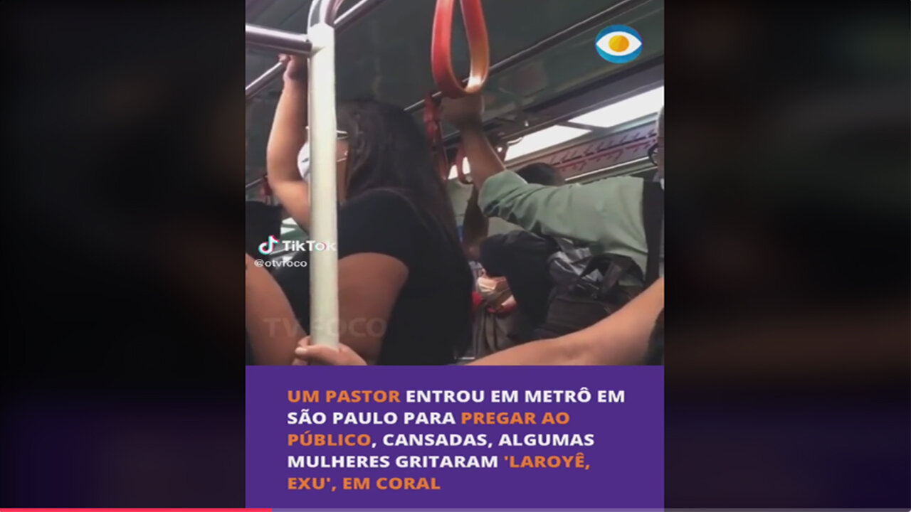 Homem prega em transporte coletivo e mulheres gritam “Laroyê, Exu!”