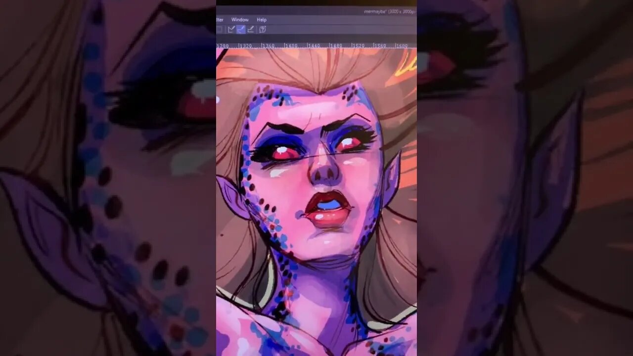 Digital coloring in Clio Studio Paint. #art #drawing #clipstudiopaint