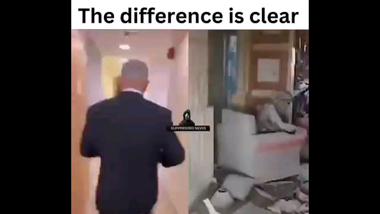 Netanyahu running vs Yahya Sinwar continuously fighting.
