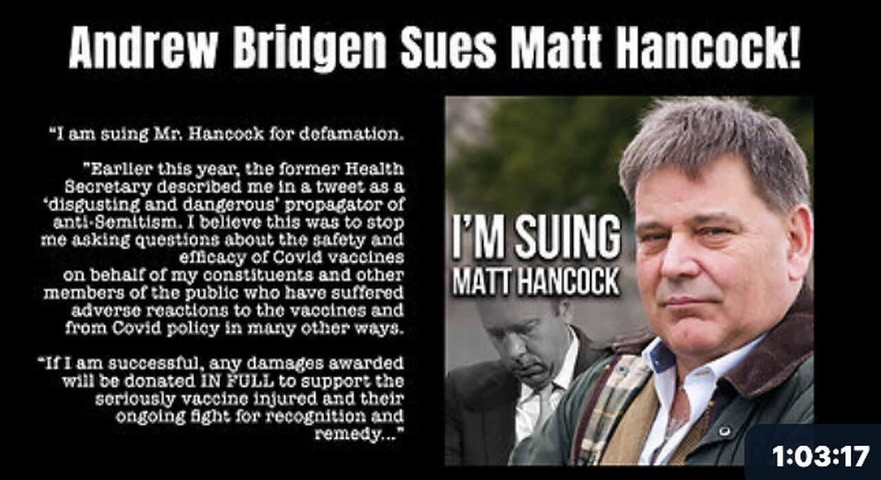 UK MP Andrew Bridgen Ongoing Lawsuit and Fight for the Medical Truth