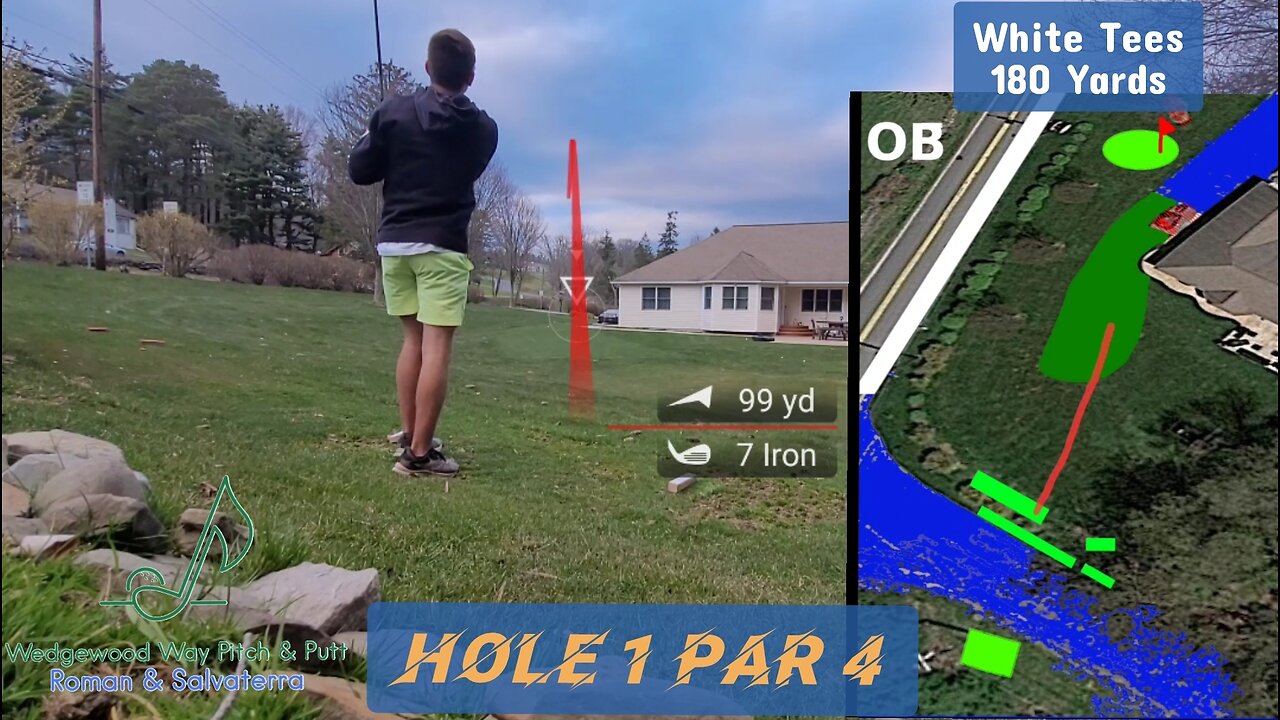 Hole 1 Par 4 from every Tee Set at Wedgewood Way Pitch & Putt