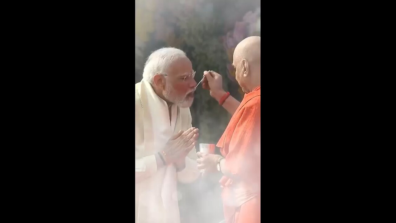 राम जन्म भूमि अयोध्या में माननीय प्रधानमंत्री श्री नरेंद्र मोदी और आचार्य जी के संवाद का सुंदर व