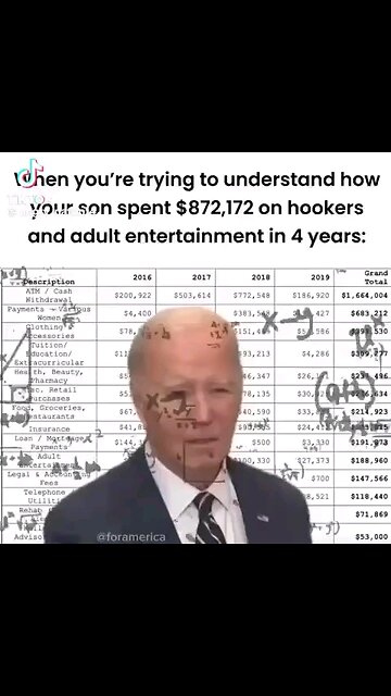 hunter Biden spent close to a million on hookers in 4 years
