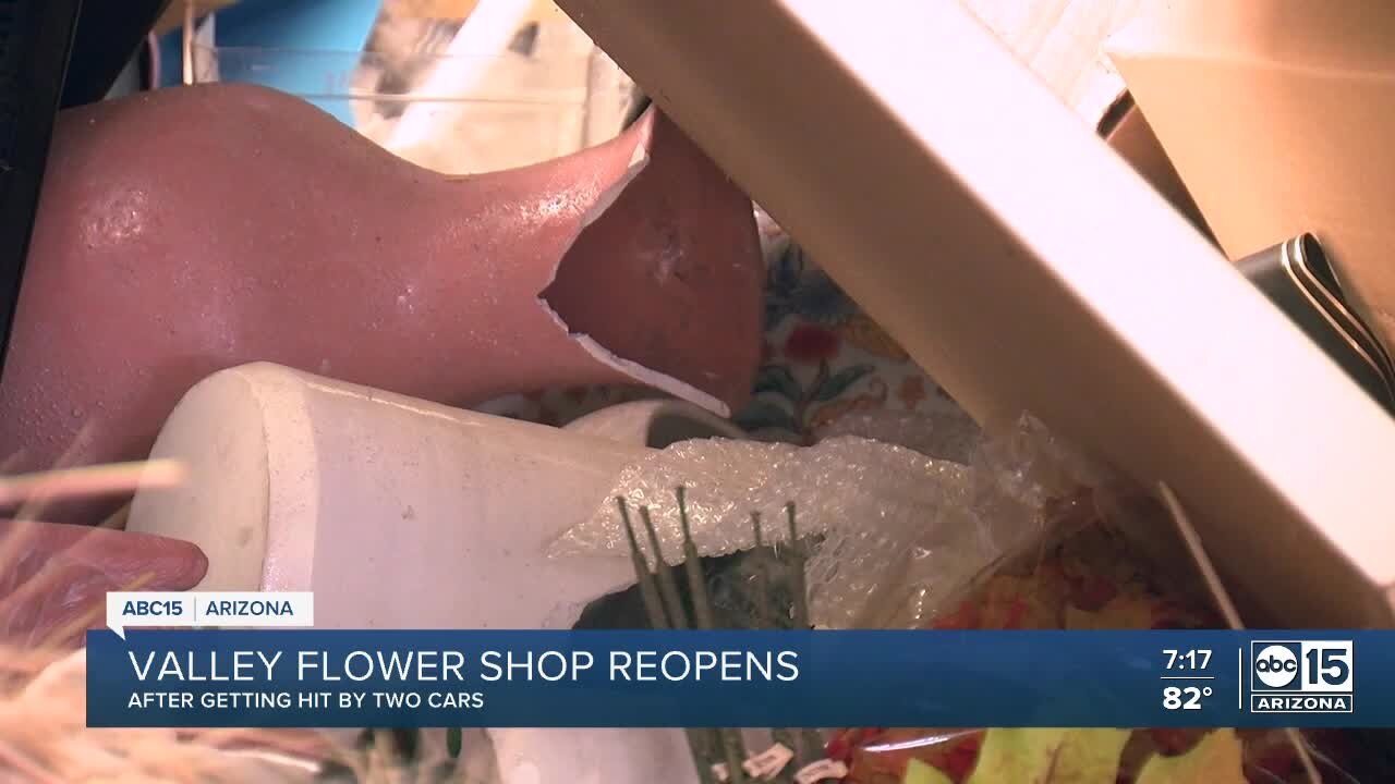 Flower shop able to open for Mother's Day despite being hit two weeks ago