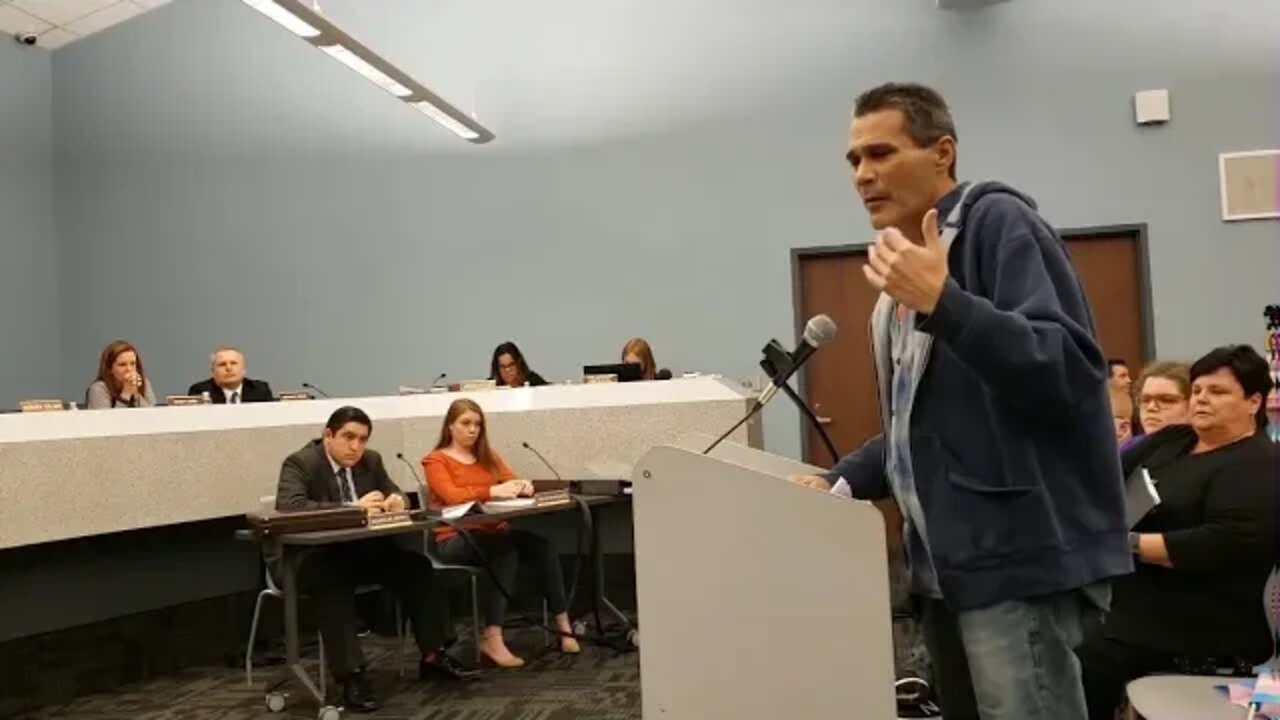 Speaking at the local school board meeting on 11/26/19