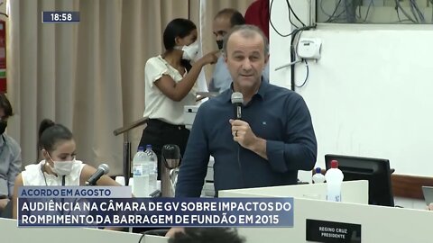 Audiência na câmara de GV sobre impactos do rompimento da barragem de fundão em 2015