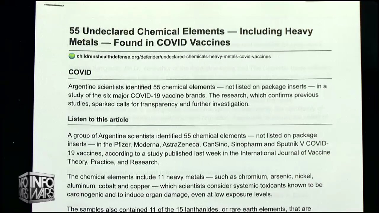Covid Vaccines Loaded With 55 Toxic Chemicals
