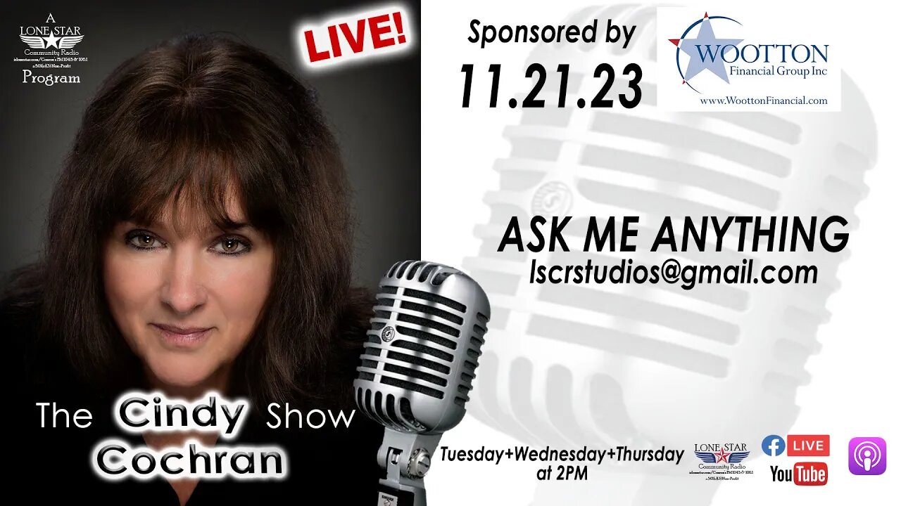 11.21.23 - Ask Me Anything - The Cindy Cochran Show on Lone Star Community Radio