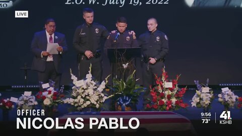 Officer Nicholas Pablo speaks