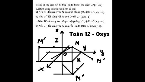 Toán 12: Trong không gian với hệ trục tọa độ Oxyz cho điểm M(x;y;z). Xét tính đúng sai các mệnh đề