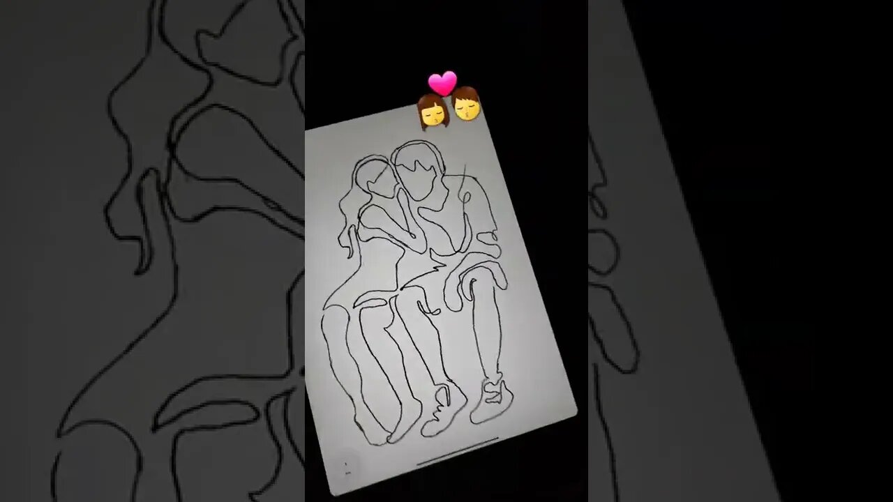 How to Draw One Line Couple Art? 💏 - Daily Art nr.124🖌️