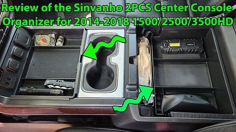 Sinvanho 2PCS Center Console Organizer for Chevy Chevrolet Silverado/GMC Sierra 2014-2018.