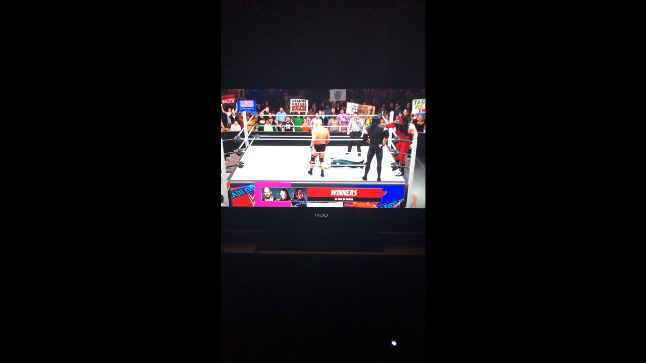 Stone Cold& Undertaker&Kane Win Over Simon&Aiden English&Jack Swagger
