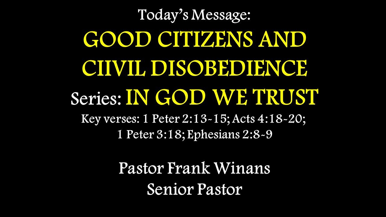 Sunday Service 10/27/2024 - Frank Winans - Good Citizens and Civil Disobedience