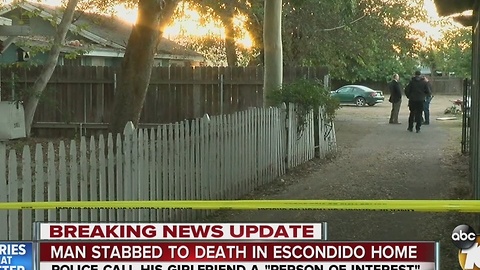 Man stabbed to death in Escondido home