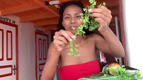 Tambaqui fish broth, delicious made on the boat, Brazil.