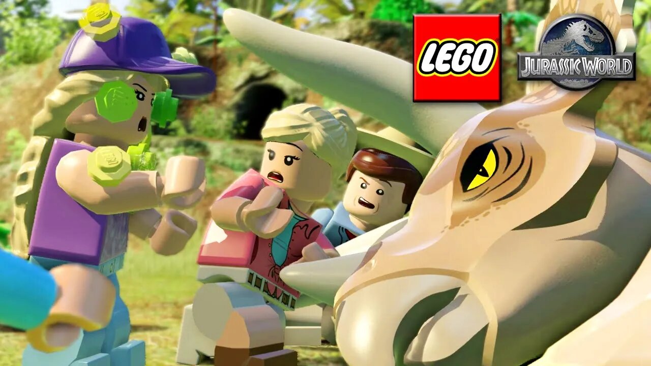 LEGO JURASSIC WORLD - ENTRAMOS NO PARQUE E AJUDAMOS UM TRICERATOPS