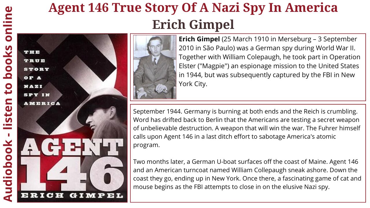 Agent 146 True Story Of A Nazi Spy In America - Erich Gimpel