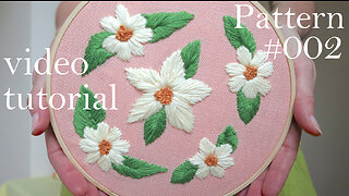 Hand embroidery tutorial for beginners - Free PDF Pattern 002