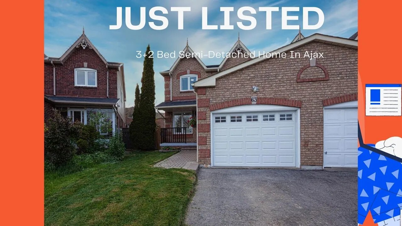 63 Hughes Cres Ajax | 3+2 Bed Semi-Detached Home For Sale In Ajax