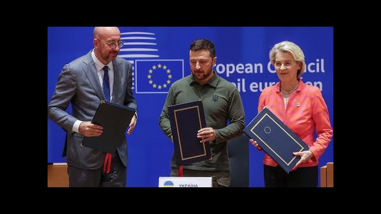 l'UE ha firmato un accordo di sicurezza con l'Ucraina su armi,addestramento e cooperazione militare concordando con il Paese un impegno per la sicurezza a lungo termine,firmato a Bruxelles il 27 giugno 2024 al consiglio europeo