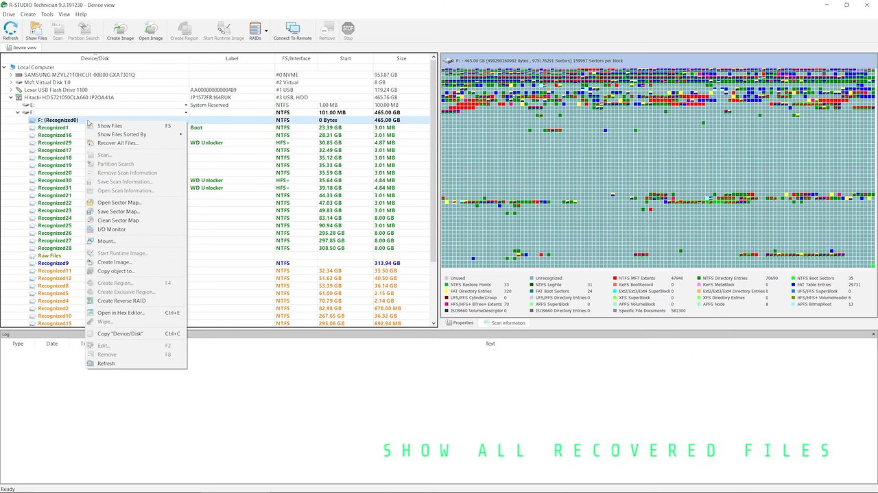 Recover Data From a Formatted / Reformatted Windows NTFS Drive Using R-Studio by R-Tools Technology