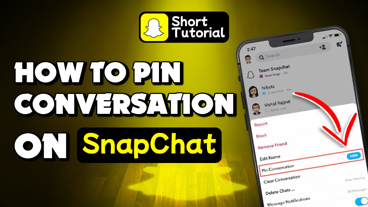 How to pin conversation on snapchat