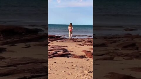 Walking to the ocean on Canada Day