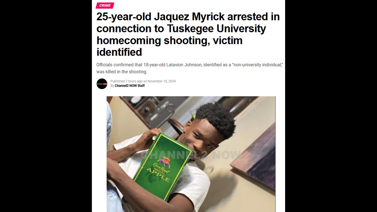 25-year-old Jaquez Myrick arrested in connection to Tuskegee U homecoming shooting,