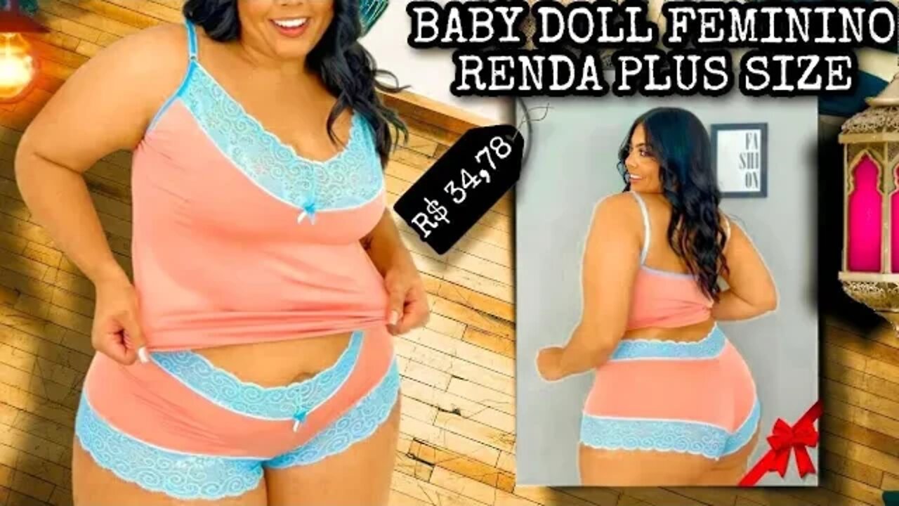 ✔️ BABY DOLL FEMININO PLUS SIZE PIJAMA COM RENDA