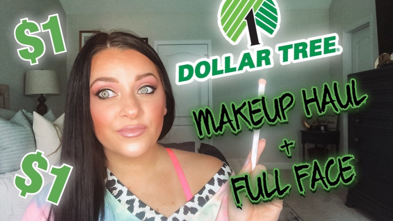 FULL FACE OF ONLY DOLLAR TREE MAKEUP! NOTHING OVER $1!