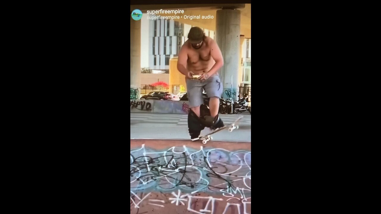 Shotgun a beer while dropping in on skateboard