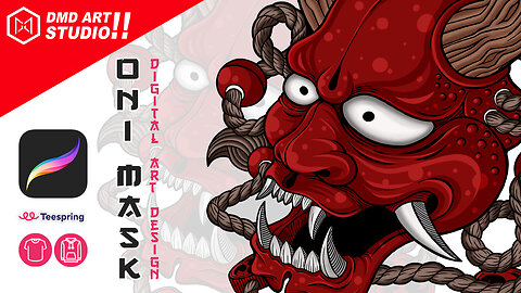 Oni Mask Digital Painting