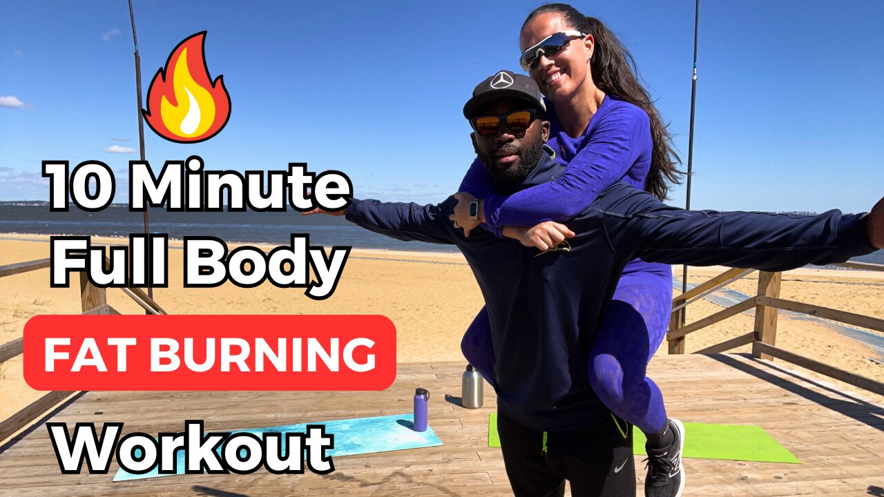 10 Minute Full Body Fat Burning Beach Workout