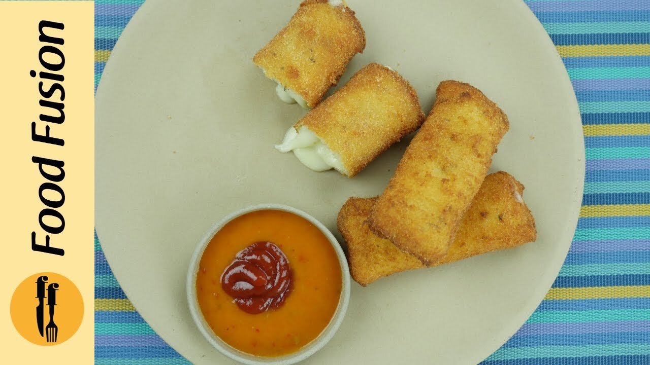 Bread Cheese Cigars recipe (made into rools) by Food Fussion.
