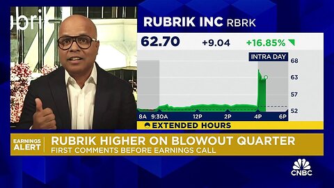 Rubrik CEO Bipul Sinha talks the company's blowout quarter as stock jumps in overtime