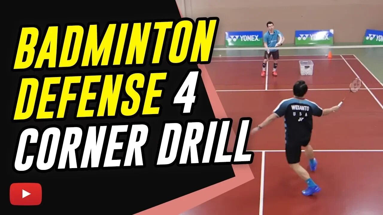 Badminton Defense 4 Corner Drill (Pattern or Random) - Coach Kowi Chandra (Subtitle Indonesia)