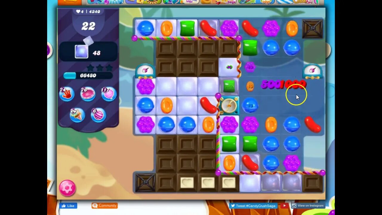 Candy Crush Level 4340 Talkthrough, 30 Moves 0 Boosters