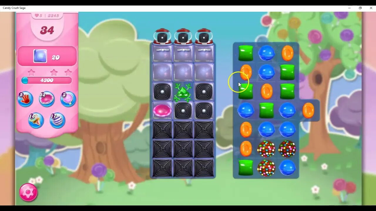 Candy Crush Level 3345 Talkthrough, 42 Moves 1 (auto) boost