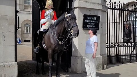 The guard tells her no #horseguardsparade